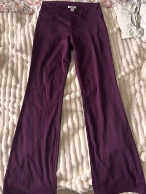 Garage Purple High-Waist Flare Leggings